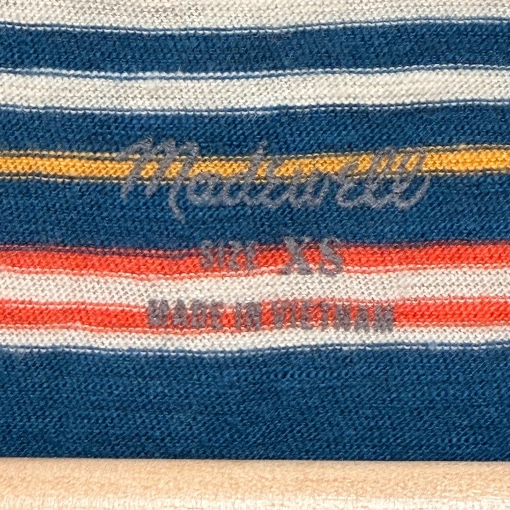 Madewell Soft Cotton Striped Tank Top Size XS Deep V-Neck Casual Preppy Summer - Picture 2 of 5